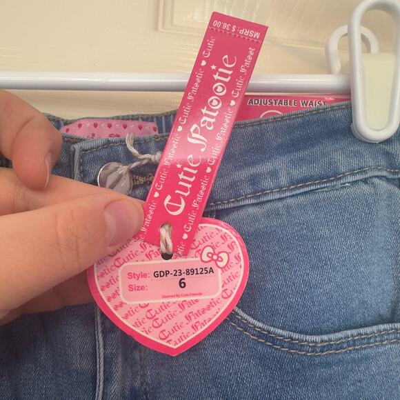 NWT Cutie Patootie Girls Basic Wash Wide Leg Denim Jeans Size 6 Adjustable Waist - Picture 4 of 9